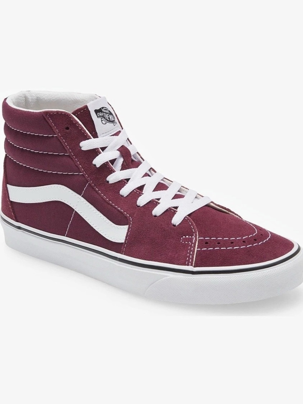Vans Sk8-Hi High Top Sneakers burgundy/grape wine & White US Men 9 - Women 10.5
